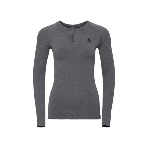 Koszulka damska Odlo Performance Warm Baselayer Top grey melange-black S