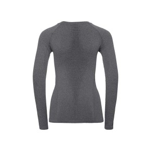 Koszulka damska Odlo Performance Warm Baselayer Top grey melange-black S