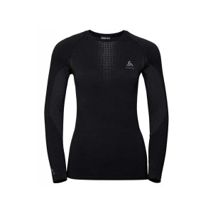 Koszulka damska Odlo Performance Warm Baselayer Top black-odlo concrete grey S