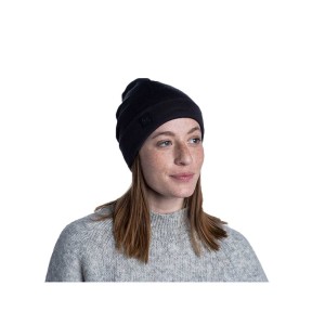 Czapka Buff Heavyweight Merino Wool Hat Loose Fit SOLID BLACK