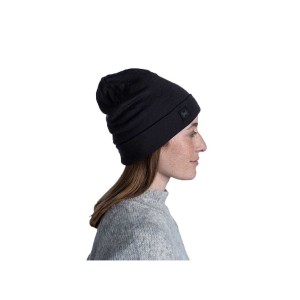 Czapka Buff Heavyweight Merino Wool Hat Loose Fit SOLID BLACK