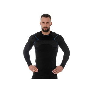 Bluza termoaktywna męska Brubeck Thermo XL czarny/niebieski