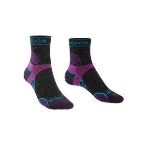 Skarpety Bridgedale Lightweight T2 Merino Sport 3/4 Crew charcoal/purple L 41-43