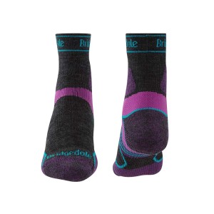 Skarpety Bridgedale Lightweight T2 Merino Sport 3/4 Crew charcoal/purple L 41-43