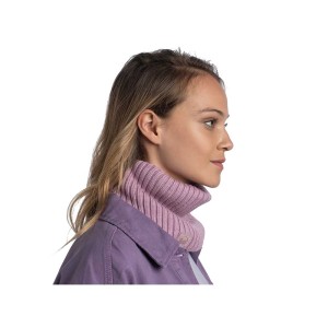 Komin Buff Knitted Merino Wool Neckwarmer Norval Pansy