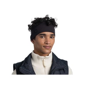 Opaska Buff Merino Wide Headband SOLID BLACK
