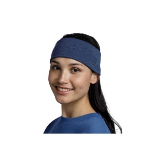 Opaska Buff Merino Wide Headband SOLID NIGHT BLUE