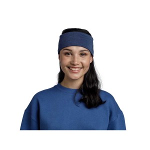 Opaska Buff Merino Wide Headband SOLID NIGHT BLUE