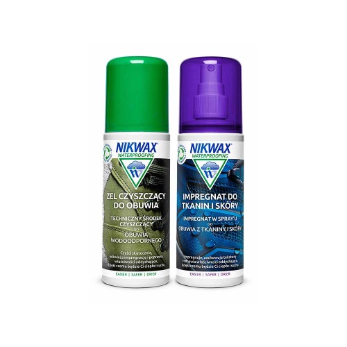 Zestaw Nikwax Fabric & Leather Spray + Footwear Cleaning Gel (2 x 125 ml)