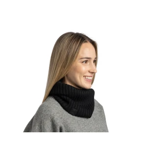 Komin Buff Knitted Merino Wool Neckwarmer Norval BLACK