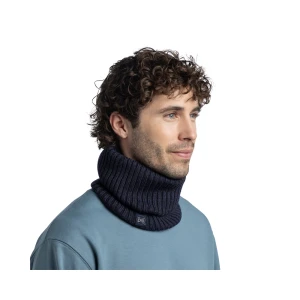 Komin Buff Knitted Merino Wool Neckwarmer Norval NIGHT BLUE